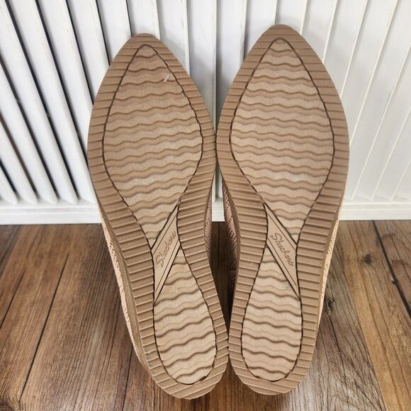 Skechers Cleo Sawdust With Grace Womens Size 8.5 Tan Crochet Wedge Shoes 158467 - Picture 7 of 9